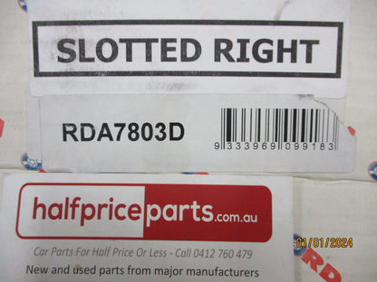 RDA Front Disc Rotors (Pair) Slotted-Dimpled Suits Ford Mustang New Part