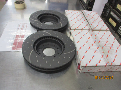 RDA Front Disc Rotors (Pair) Slotted-Dimpled Suits Volvo 850/C70/S70/V70/S New Part
