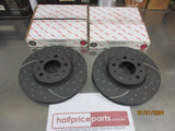RDA Front Disc Rotors (Pair) Slotted-Dimpled Suits Volvo 850/C70/S70/V70/S New Part