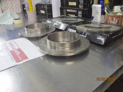 RDA Rear Disc Brake Rotors (Pair) Slotted-Dimpled Suits Volvo 760 New Part