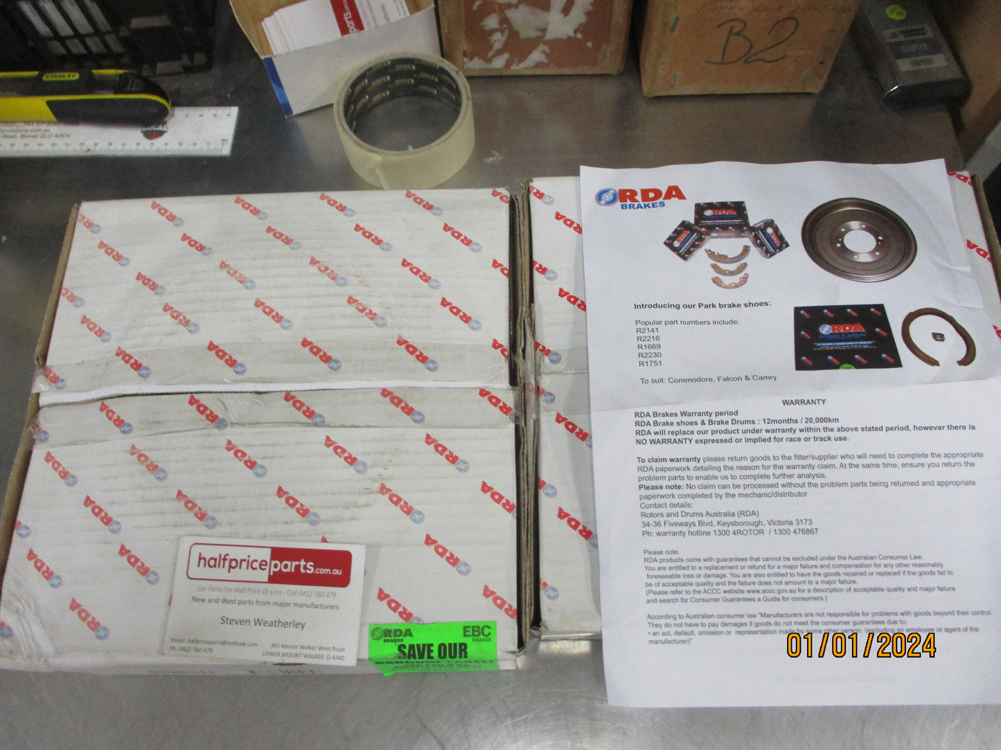 RDA Rear Brake Drums (Pair) Suits Honda Concerto 1.5Ltr New Part