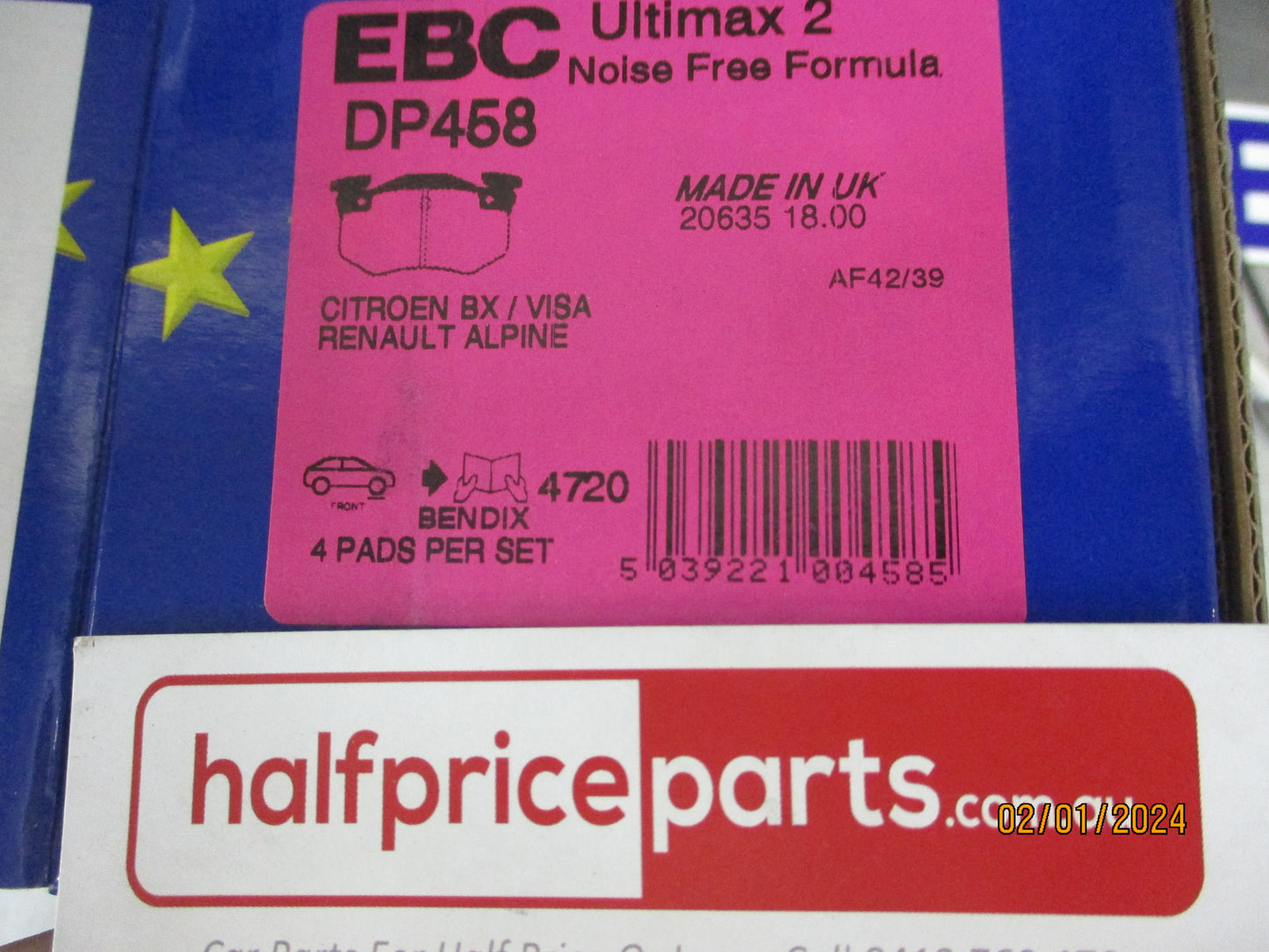 EBC Rear Disc Brake Pad Set Suits Citroen BX/Visa/Pengeot 106-205-206-306/Reno Clio New Part