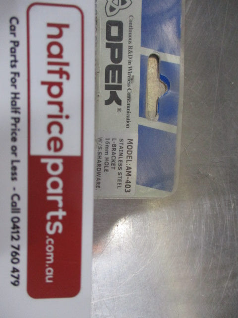 Opek Right Angle L-Bracket Stainless Steel 16mm Hole New Part