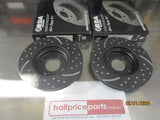 RDA Front Disc Rotors (Pair) Slotted-Dimpled Suits Hyundai Accent RB/Kia Rio New Part