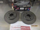 RDA Front Disc Rotors (Pair) Slotted-Dimpled Suits Ford Fiesta New Part