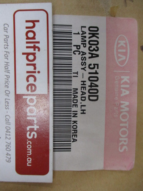 Kia Sportage Genuine Passenger Side Head Light Assembly New Part