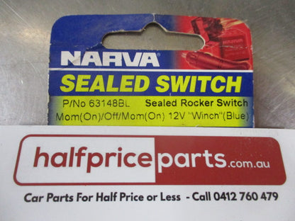 NARVA Sealed Winch Symbol Rocker Switch 12 Volt (Blue Illuminate) New Part