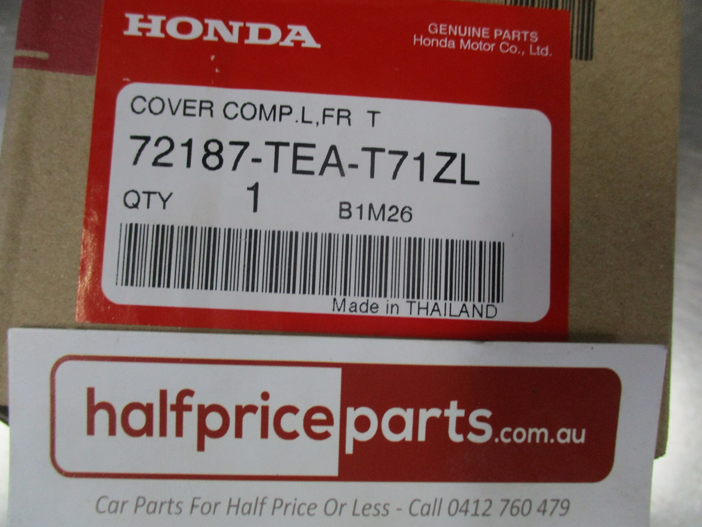 Honda Civic Genuine Front Left Hand Exterior Door Handle Cover (Rallye Red) New Part