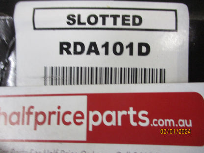 RDA Front Disc Rotor (Pair) Slotted-Dimpled Suit Mazda 323 BF 1.6Ltr Turbo/Ford Laser/TX3/TX3 Turbo/Capri New Part.