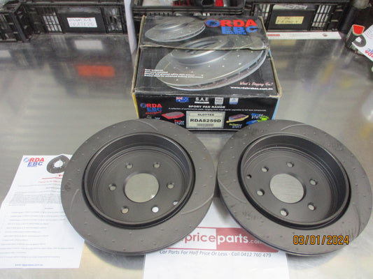 RDA Rear Disc Rotor 350mm Slotted/Dimpled Suits Nissan Y62 Patrol New Part