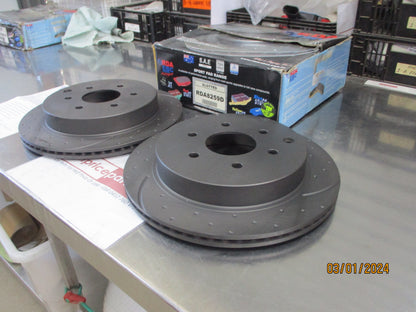 RDA Rear Disc Rotor 350mm Slotted/Dimpled Suits Nissan Y62 Patrol New Part