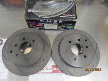 RDA Rear Disc Rotor 350mm Slotted/Dimpled Suits Nissan Y62 Patrol New Part
