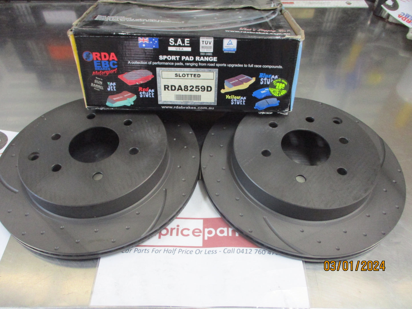 RDA Rear Disc Rotor 350mm Slotted/Dimpled Suits Nissan Y62 Patrol New Part