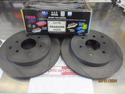 RDA Rear Disc Rotor 350mm Slotted/Dimpled Suits Nissan Y62 Patrol New Part