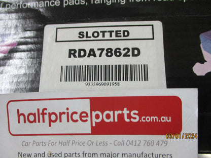 RDA Front Disc Brake Rotors (Pair) Slotted-Dimpled Suits Hyundai Elantra/Sonata New Part