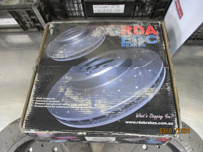 RDA Front Disc Rotors (Pair) Slotted-Dimpled Suits Suzuki Swift New Part