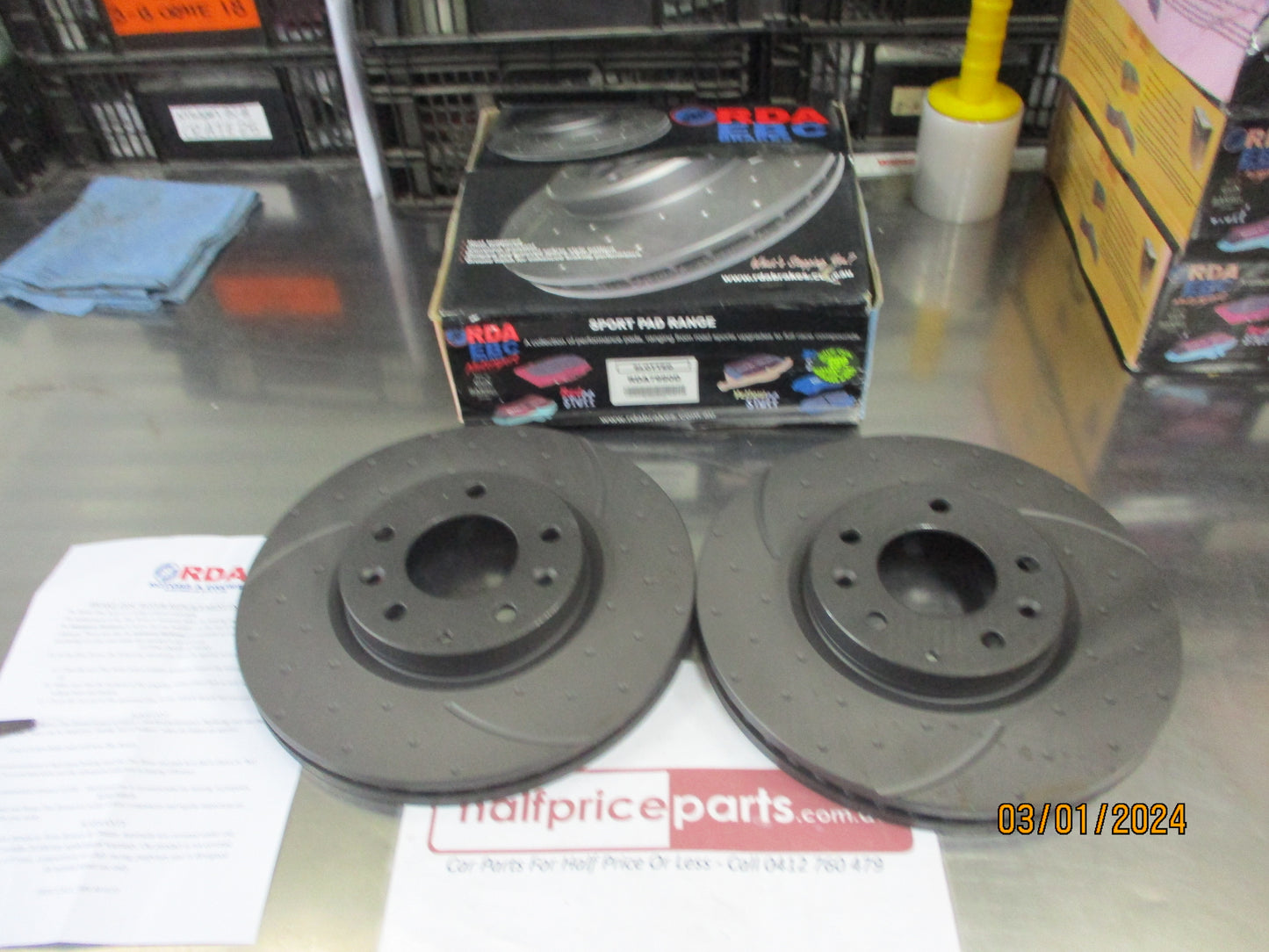 RDA Front Disc Rotors (Pair) Slotted-Dimpled Suits Mazda CX-7 ER 2.2LTR/2.5Ltr/2.3-Turbo New Part