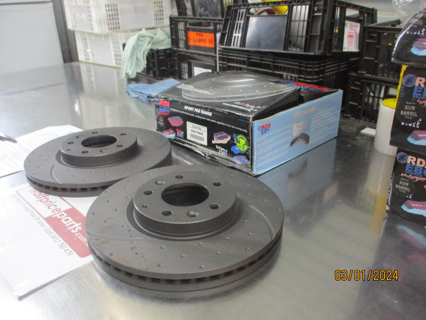 RDA Front Disc Rotors (Pair) Slotted-Dimpled Suits Mazda CX-7 ER 2.2LTR/2.5Ltr/2.3-Turbo New Part