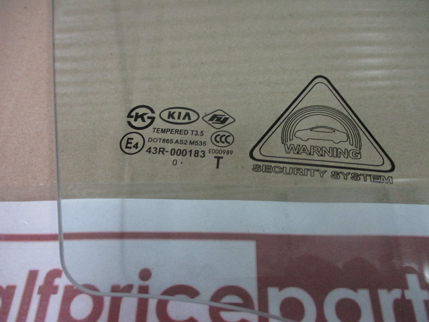 Kia Cerato Genuine Drivers Front Door Glass New Part