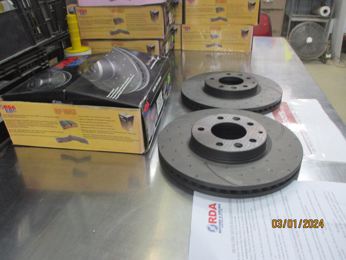 RDA Front Disc Rotors (Pair) Slotted-Dimpled Suits Mazda CX-7 ER 2.2LTR/2.5Ltr/2.3-Turbo New Part