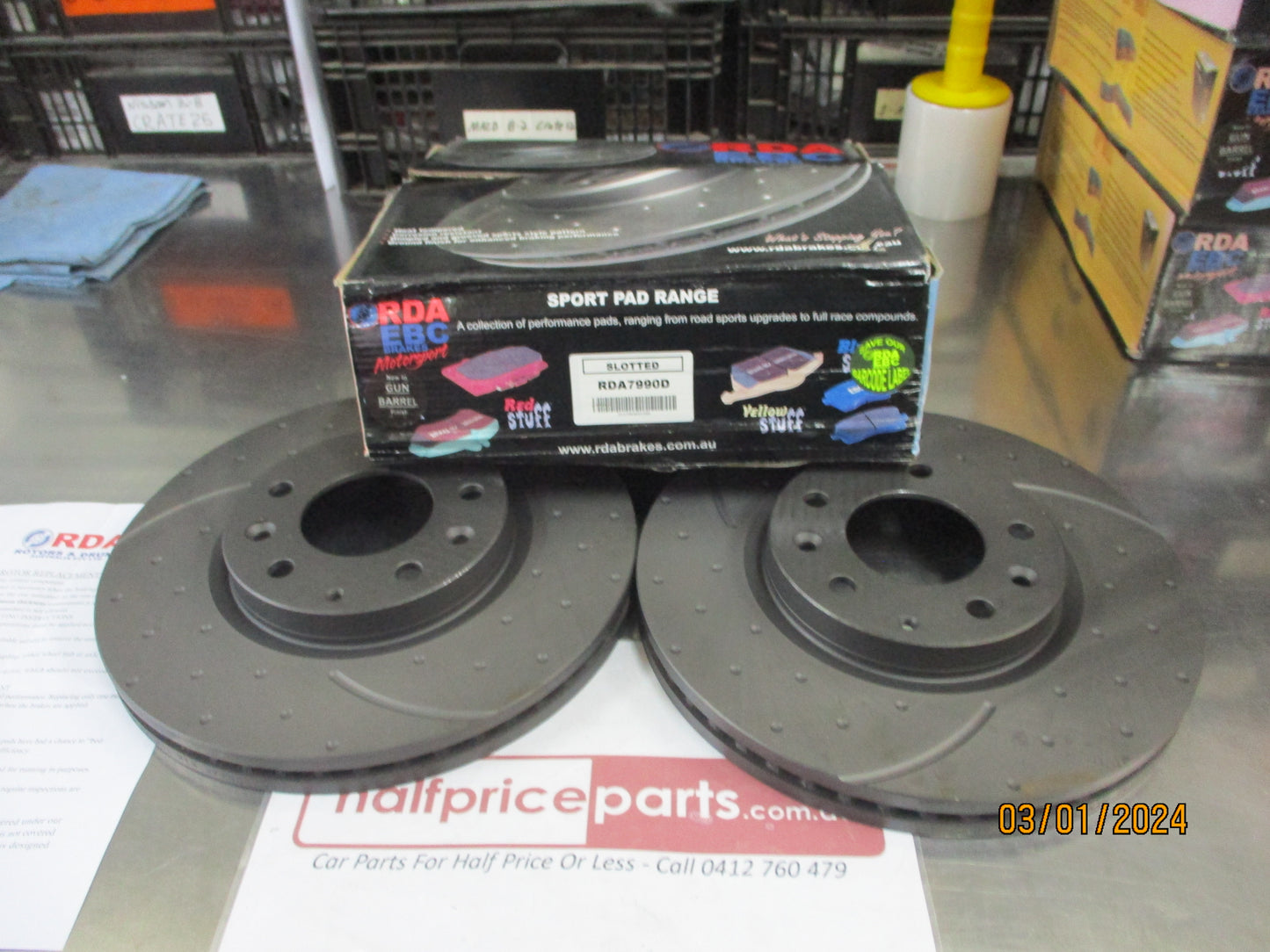 RDA Front Disc Rotors (Pair) Slotted-Dimpled Suits Mazda CX-7 ER 2.2LTR/2.5Ltr/2.3-Turbo New Part