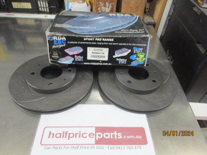 RDA Front Disc Rotors (Pair) Slotted-Dimpled Suits Proton Persona/Gen2 New Part