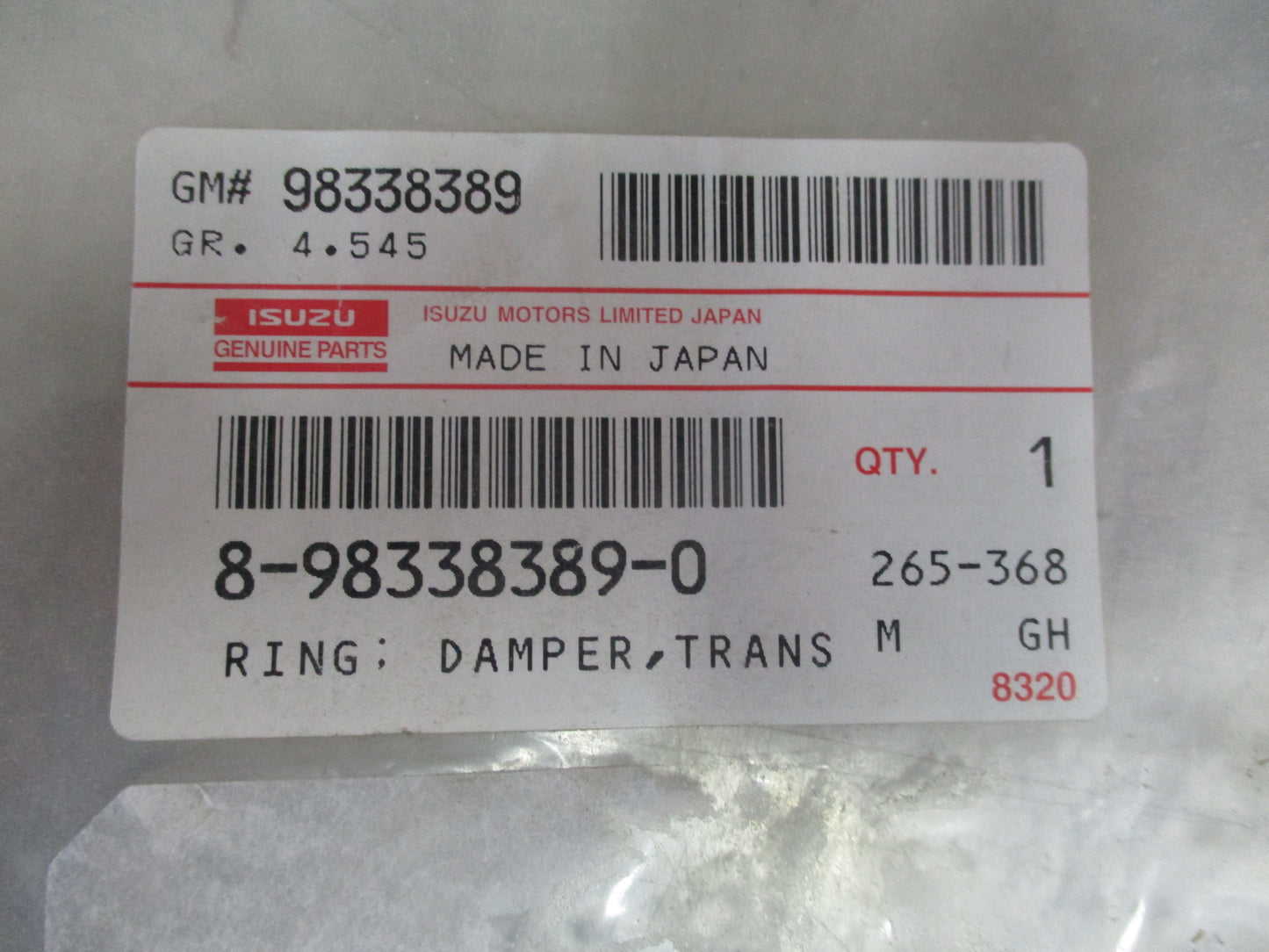 Isuzu D-Max Genuine Transfer Case Damper Ring New Part