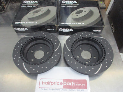 RDA Rear Disc Brake Rotors (Pair) Slotted-Dimpled Suits Mercedes Benz CLS-Class New Part