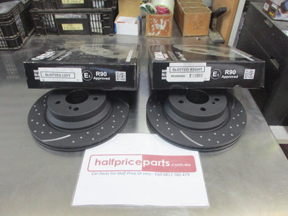 RDA Rear Disc Brake Rotors (Pair) Slotted-Dimpled Suits Mercedes Benz CLS-Class New Part