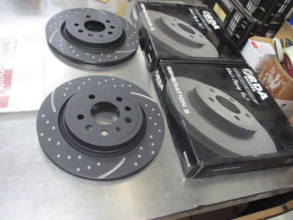 RDA Front Disc Brake Rotors (Pair) Slotted-Dimpled Suits Renault Grand Scenic New Part