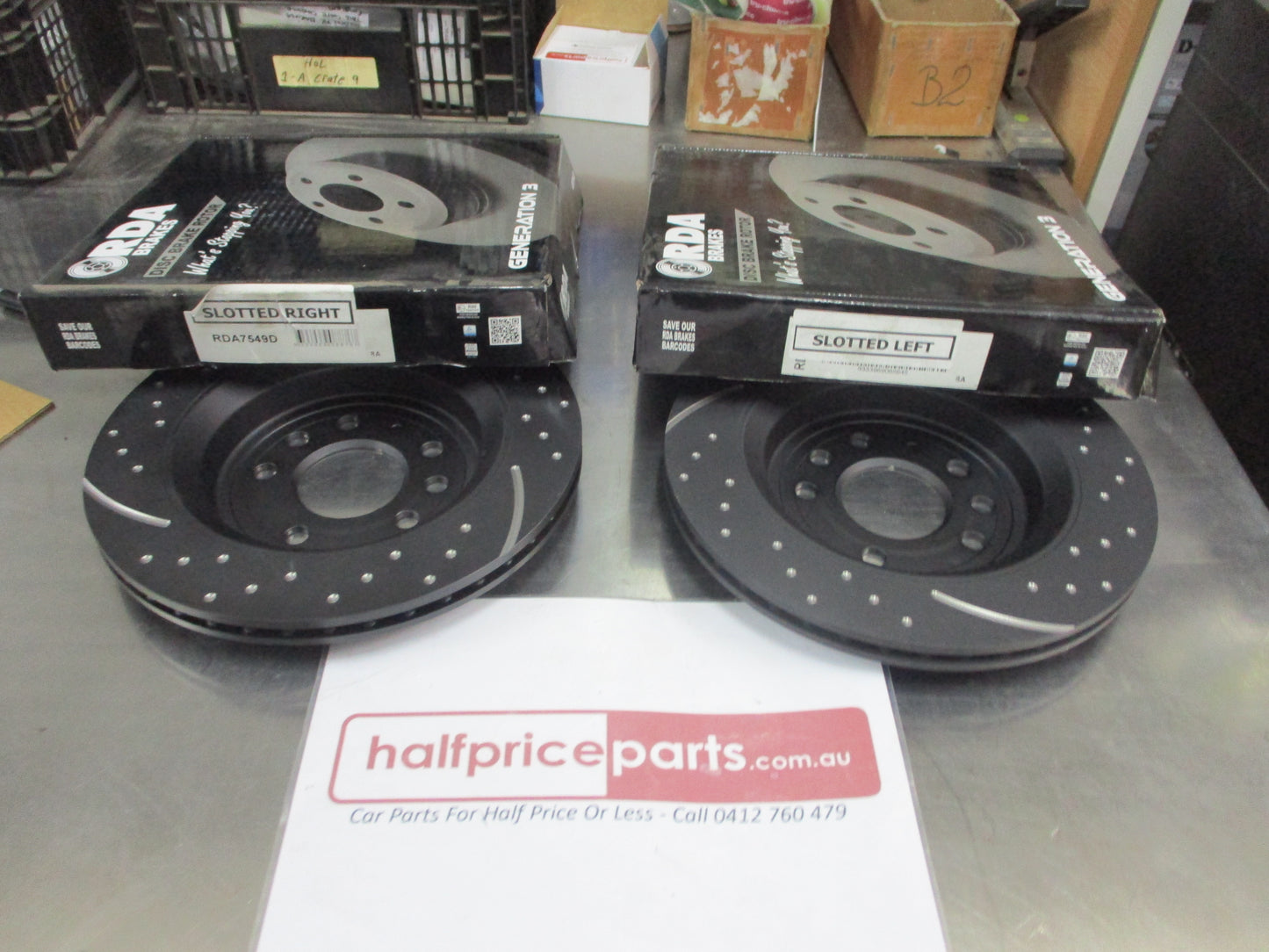 RDA Front Disc Brake Rotors (Pair) Slotted-Dimpled Suits Renault Grand Scenic New Part