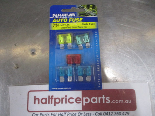 Narva Standard Blade Fuse Assorted Fuse Pack Of 5 New Part
