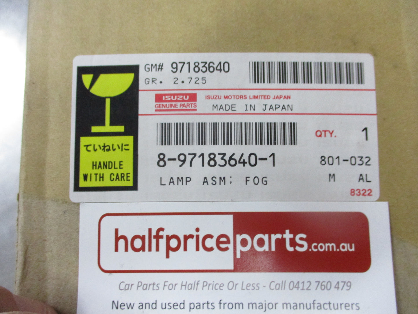 Holden Jackaroo Genuine Front Fog Light With Bracket New Part