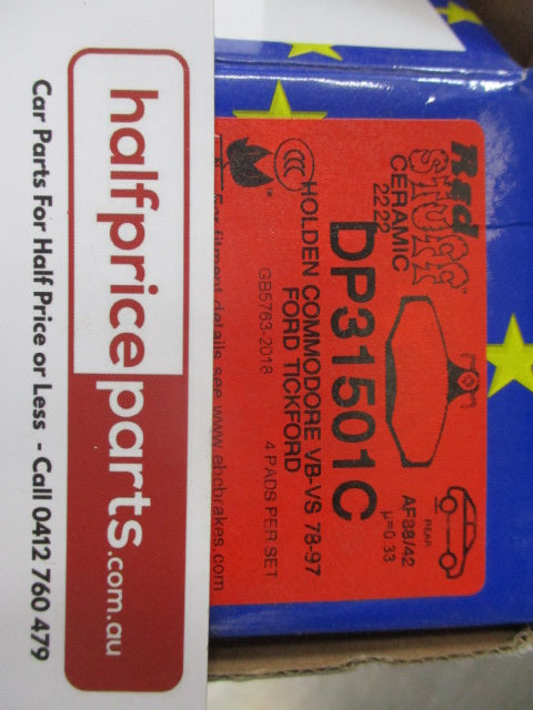 EBC Ceramic Rear Brake Pad Set Red Stuff Suits Ford AU II/BA/BF/FG/LTD New Part