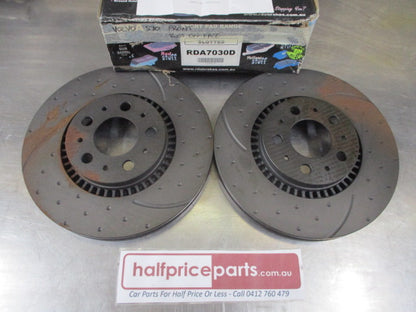 RDA Front Disc Rotors (Pair) Slotted-Dimpled Suits Volvo S80 New Part (Seconds)