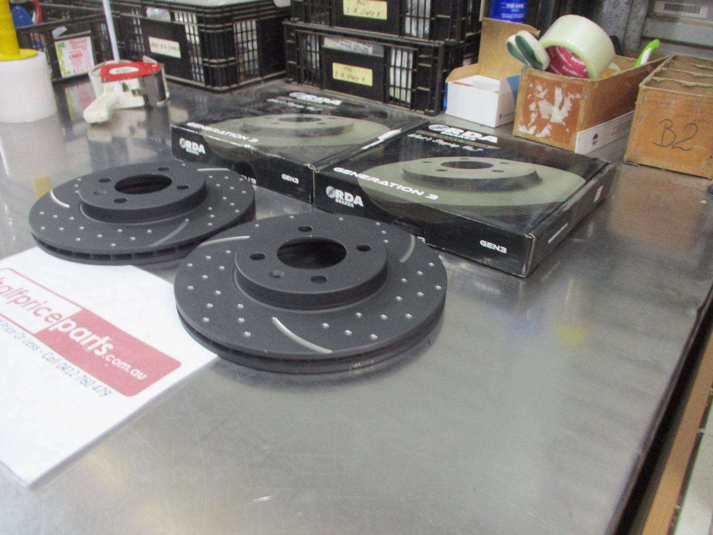 RDA Front Disc Brake Rotors (Pair) Slotted-Dimpled Suits VW Passat/Golf/Polo New Part
