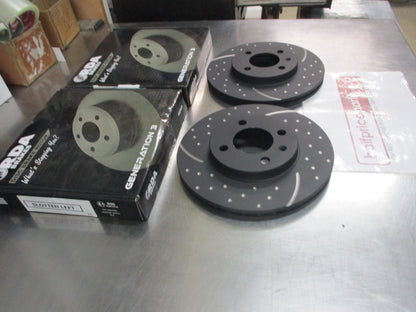 RDA Front Disc Brake Rotors (Pair) Slotted-Dimpled Suits VW Passat/Golf/Polo New Part