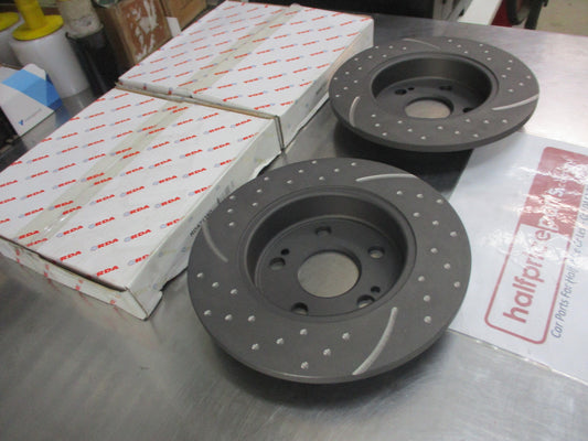 RDA Rear Disc Brake Rotors (Pair) Slotted-Dimpled Suits Renault Scenic 4WD New Part