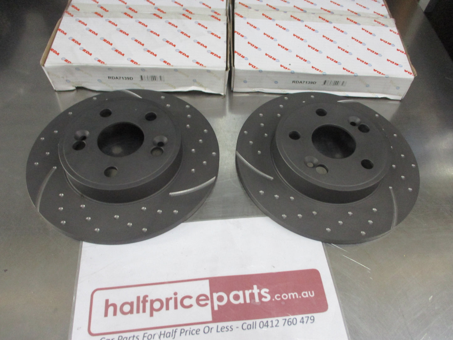 RDA Rear Disc Brake Rotors (Pair) Slotted-Dimpled Suits Renault Scenic 4WD New Part