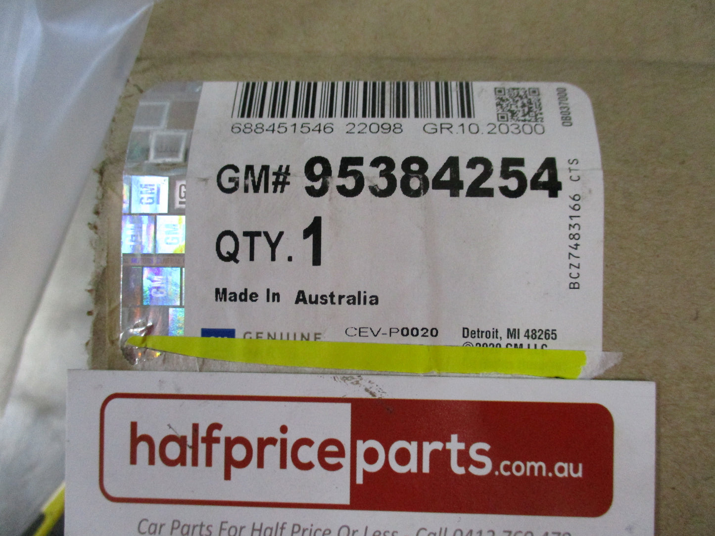 Holden Cruze Genuine Left Hand (Passenger) Sun Visor New Part