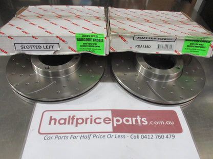 RDA Front Disc Rotors Slotted-Dimpled Suits Toyota Lite Ace New Part