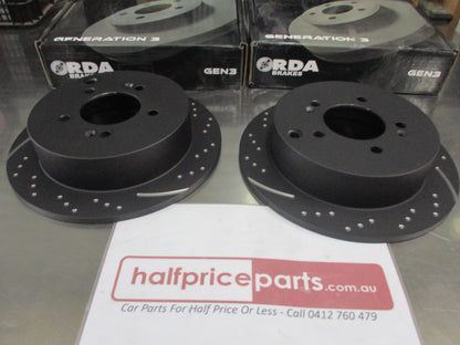 RDA Rear Disc Brake Rotors (Pair) Suits Hyundai IX35/Tucson/Trajet/Kia Sportage New Part