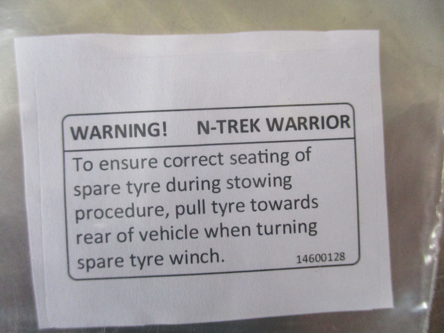 Nissan Navara NP300 Genuine Owners Manual Sticker Tyre/Wheel New