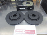 RDA Front Disc Rotors (Pair) Slotted-Dimpled Suits Nissan 350Z New Part