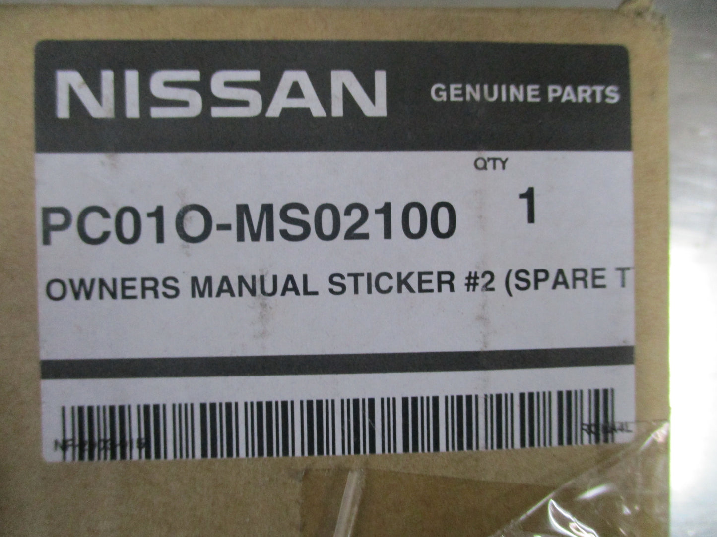 Nissan Navara NP300 Genuine Owners Manual Sticker Tyre/Wheel New