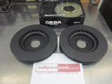 RDA Front Disc Rotors (Pair) Slotted-Dimpled Suits Nissan 350Z New Part