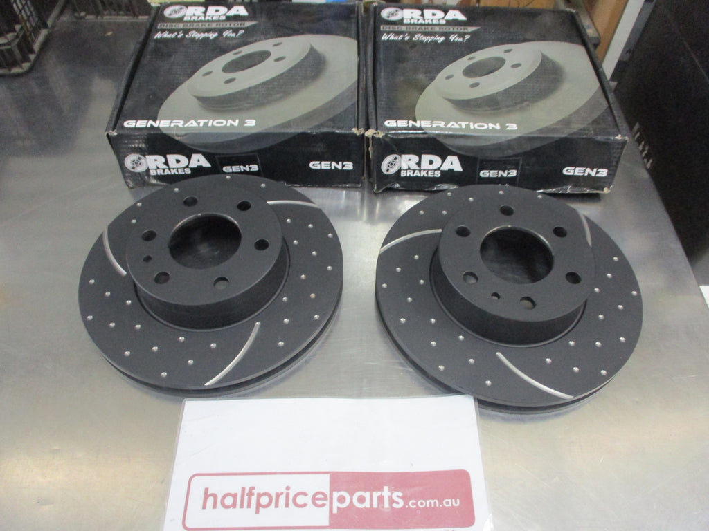 RDA Front Disc Rotors (Pair) SlottedDimpled Suits Iveco Daily New Par Half Price Parts Car