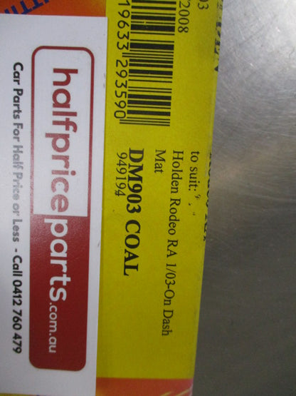 Shevron Dash Mat Coal Suits Holden RA Rodeo - New Part