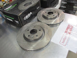 RDA Front Disc Brake Rotors (Pair) Slotted-Dimpled Suits Opel Insignia/SAAB 9-5 New Part