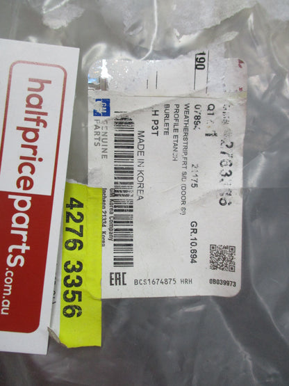 Holden Trax Genuine Lefthand Front Door Weatherstrip New Part